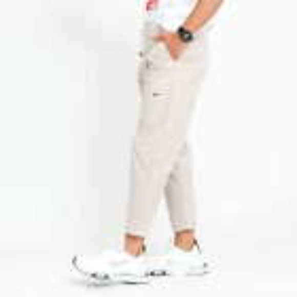 Nike Sportswear Cropped Woven Unlined Sneaker Pants Beige Sz M/32 #DD7032-236 - Picture 2 of 15